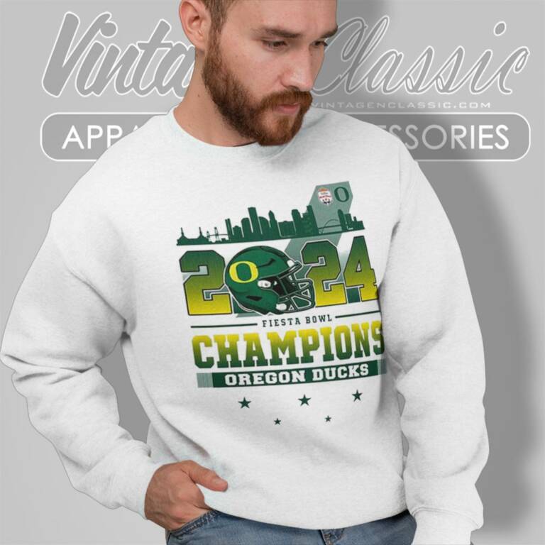 Oregon Ducks Skyline 2024 Fiesta Bowl Champions Sweatshirt Oregon Ducks Skyline 2024 Fiesta Bowl Champions Sweatshirt