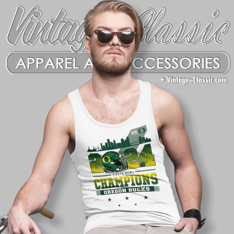 Oregon Ducks Skyline 2024 Fiesta Bowl Champions Tank Top Racerback Oregon Ducks Skyline 2024 Fiesta Bowl Champions Tank Top Racerback