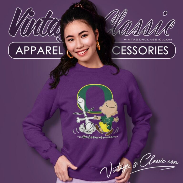 Oregon Ducks Snoopy Charlie Brown Dancing Sweatshirt Oregon Ducks Snoopy Charlie Brown Dancing Sweatshirt