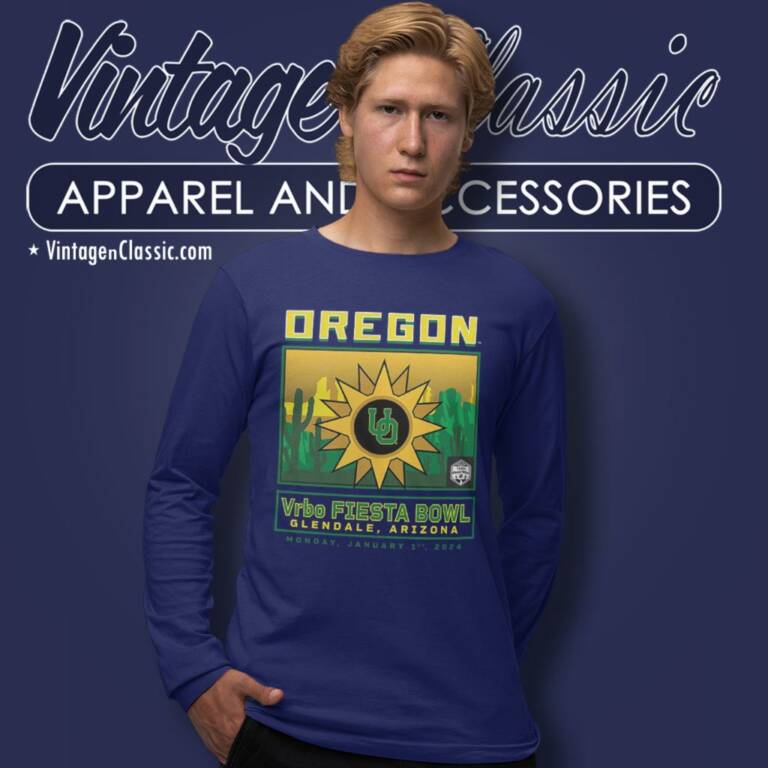 Oregon Ducks Vrbo Fiesta Bowl Glendale Arizona Monday January 1st 2024 Long Sleeve Tee Oregon Ducks Vrbo Fiesta Bowl Glendale Arizona Monday January 1st 2024 Long Sleeve Tee