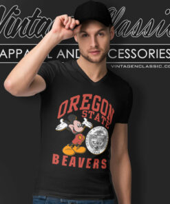 Oregon State Beavers Mickey Mouse Shirt Osu Ncaa Disney V Neck TShirt