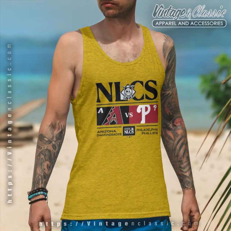 Original 2023 Nlcs Philadelphia Phillies Vs Arizona Diamondbacks Matchup Tank Top Racerback Original 2023 Nlcs Philadelphia Phillies Vs Arizona Diamondbacks Matchup Tank Top Racerback