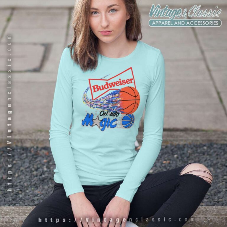 Orlando Magic Basketball Budweiser Long Sleeve Tee Orlando Magic Basketball Budweiser Long Sleeve Tee