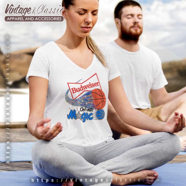 Orlando Magic Basketball Budweiser V Neck TShirt Orlando Magic Basketball Budweiser V Neck TShirt