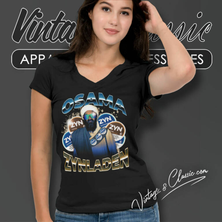 Osama Zyn Laden Shirt Mark Moran Zyn Parody V Neck TShirt Osama Zyn Laden Shirt Mark Moran Zyn Parody V Neck TShirt