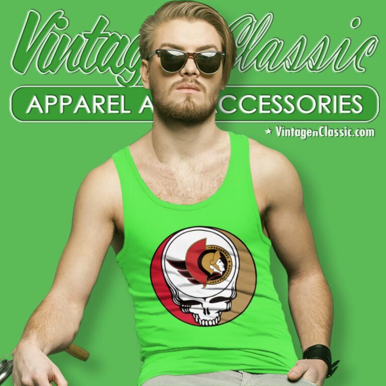 Ottawa Senators Grateful Dead Steal Your Face Tank Top Racerback Ottawa Senators Grateful Dead Steal Your Face Tank Top Racerback