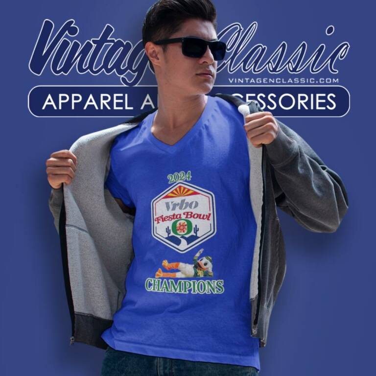 Ou Ducks 2024 Fiesta Bowl Champions V Neck TShirt Ou Ducks 2024 Fiesta Bowl Champions V Neck TShirt
