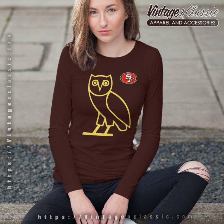 Ovo 49ers Shirt San Francisco Owl Logo Long Sleeve Tee Ovo 49ers Shirt San Francisco Owl Logo Long Sleeve Tee