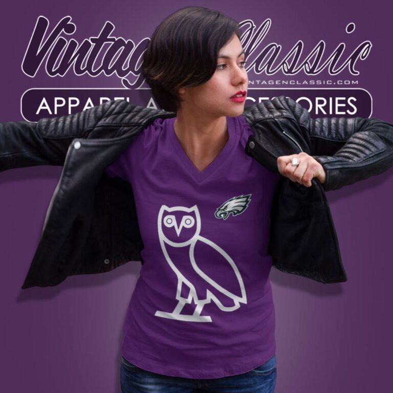 Ovo Midnight Green Philadelphia Eagles Og Owl V Neck TShirt Ovo Midnight Green Philadelphia Eagles Og Owl V Neck TShirt