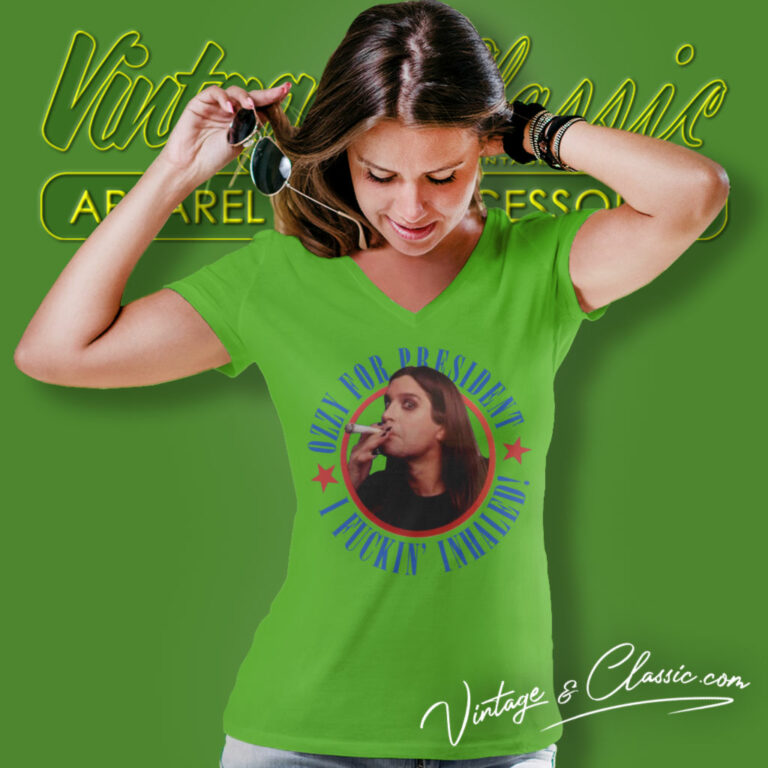 Ozzy Osbourne Ozzy For President V Neck TShirt Ozzy Osbourne Ozzy For President V Neck TShirt