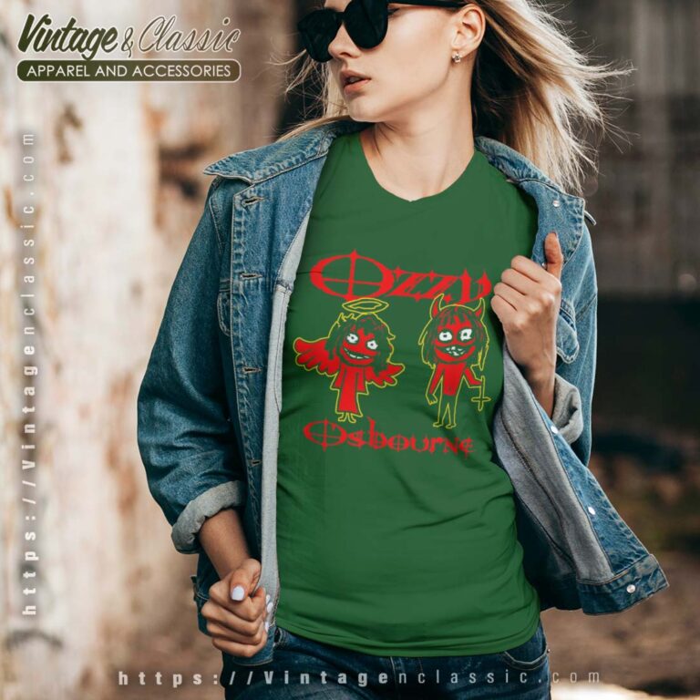 Ozzy Osbourne Red Sketch Good Bad Vneck Ozzy Osbourne Red Sketch Good Bad Vneck