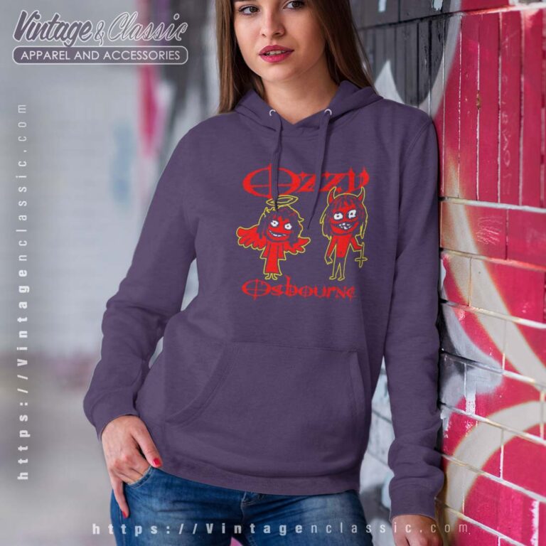 Ozzy Osbourne Red Sketch Good Bad Women Hoodie Ozzy Osbourne Red Sketch Good Bad Women Hoodie
