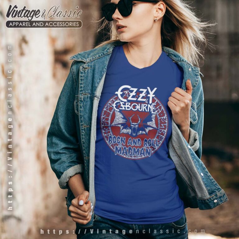 Ozzy Osbourne Rock Roll Madman Vneck Ozzy Osbourne Rock Roll Madman Vneck