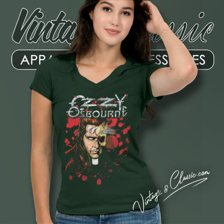 Ozzy Osbourne Shirt Priest Ozzy 1991 V Neck TShirt Ozzy Osbourne Shirt Priest Ozzy 1991 V Neck TShirt