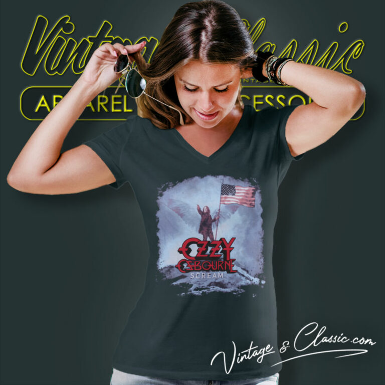 Ozzy Osbourne Usa Tour V Neck TShirt Ozzy Osbourne Usa Tour V Neck TShirt