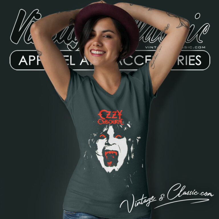 Ozzy Osbourne Vampire V Neck TShirt Ozzy Osbourne Vampire V Neck TShirt