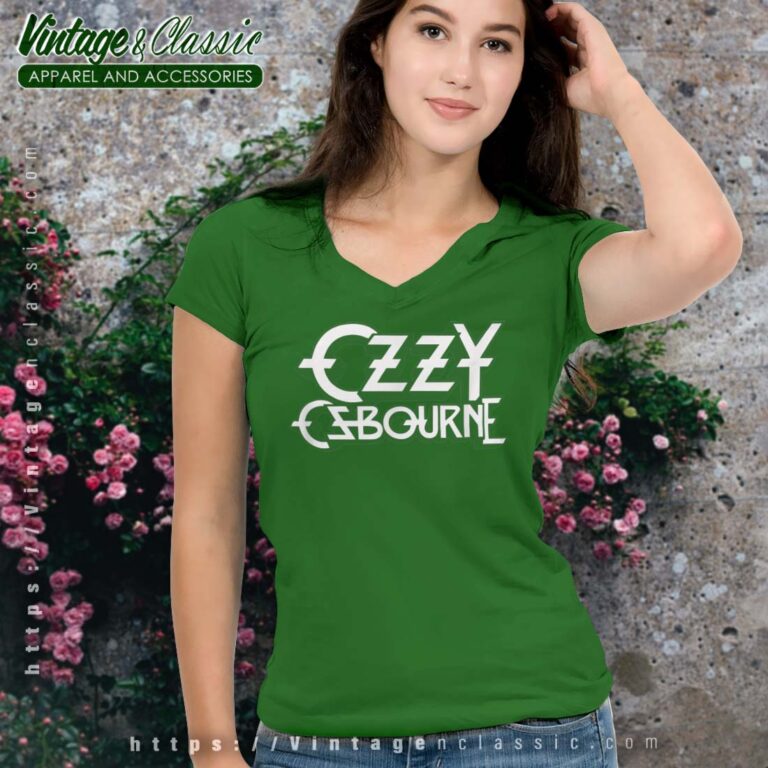 Ozzy Osbourne White Logo Vneck Ozzy Osbourne White Logo Vneck