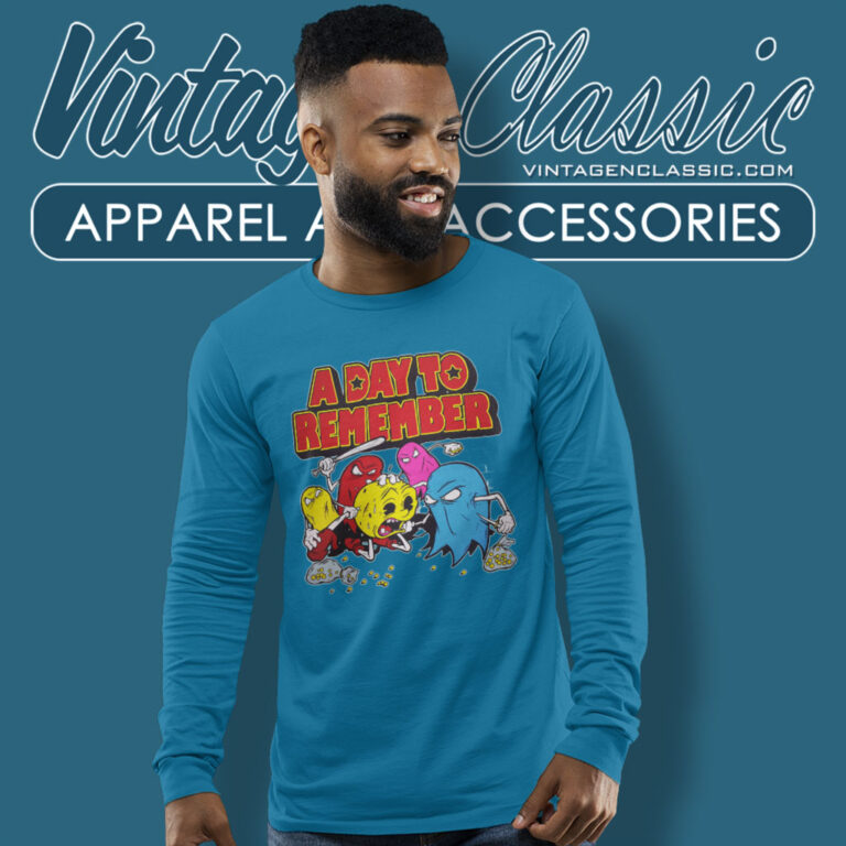 Pac Man A Day To Remember Rock Music Band Long Sleeve Tee Pac Man A Day To Remember Rock Music Band Long Sleeve Tee