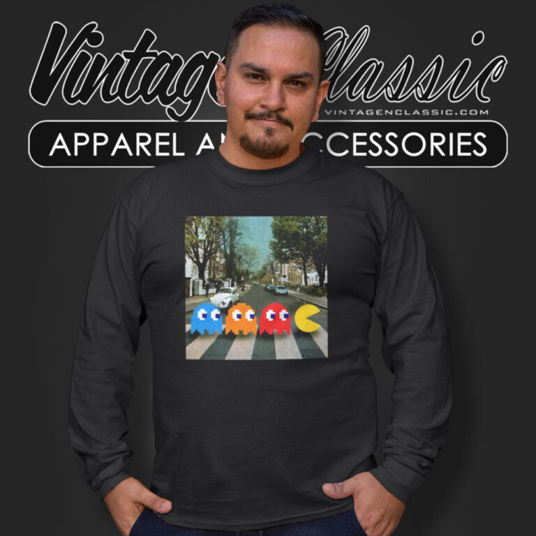 Pac Man Crossing Road Long Sleeve Tee Pac Man Crossing Road Long Sleeve Tee