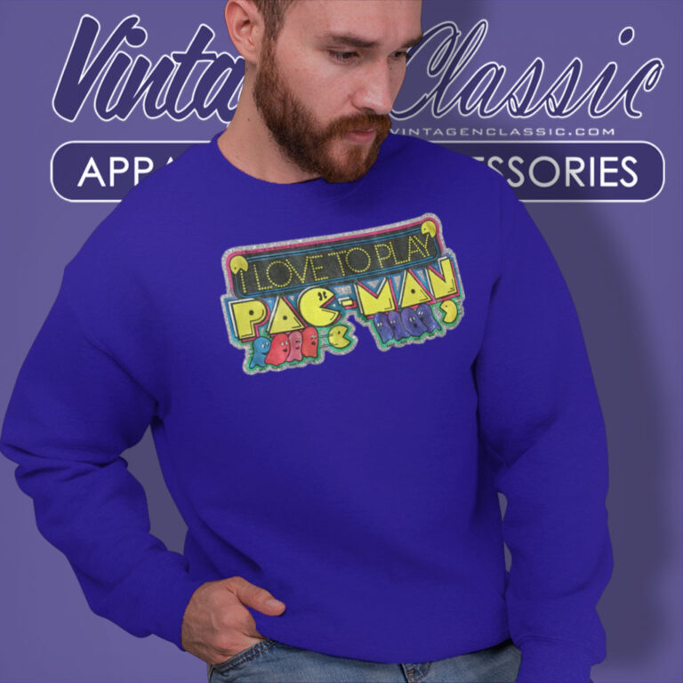 Pac Man I Love To Play Midway Shirt 80s Vintage Sweatshirt Pac Man I Love To Play Midway Shirt 80s Vintage Sweatshirt