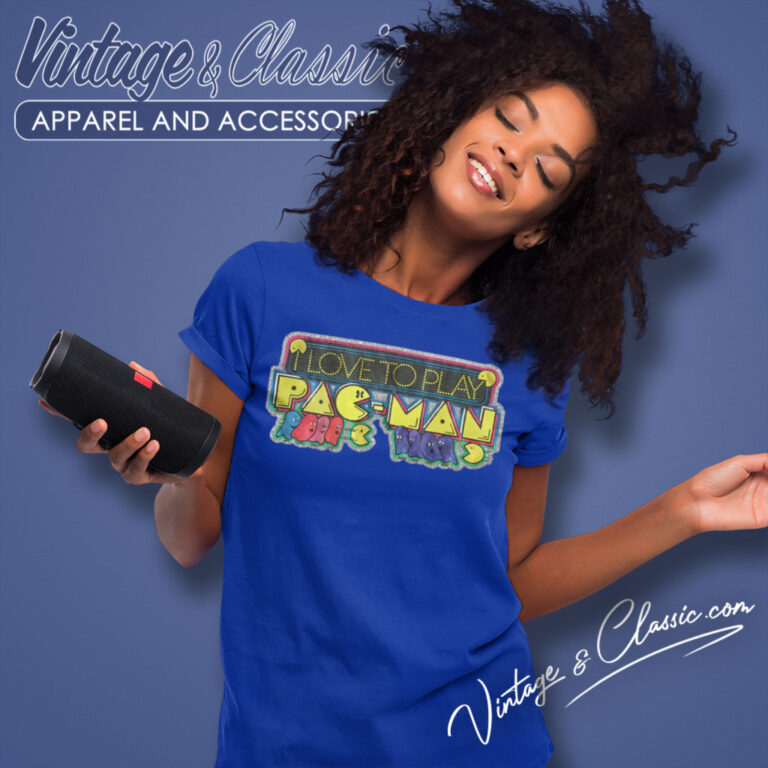 Pac Man I Love To Play Midway Shirt 80s Vintage Women T Shirt Pac Man I Love To Play Midway Shirt 80s Vintage Women T Shirt