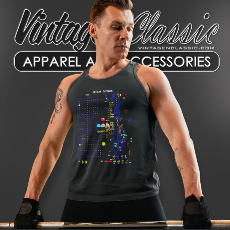 Pac Man Kill Screen Video Game Tank Top Racerback Pac Man Kill Screen Video Game Tank Top Racerback