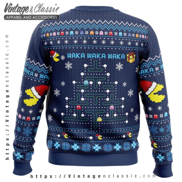 Pac Man Pine Tree Ugly Christmas Sweater back Ugly Sweater Pac Man Pine Tree Ugly Christmas Sweater back Ugly Sweater