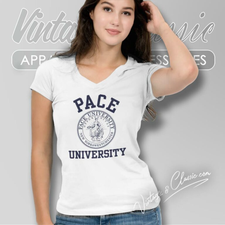 Pace University Of New York V Neck TShirt Pace University Of New York V Neck TShirt
