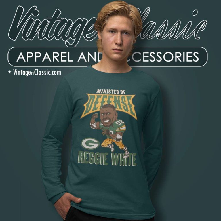Packers Reggie White Minister Of Defense Long Sleeve Tee Packers Reggie White Minister Of Defense Long Sleeve Tee