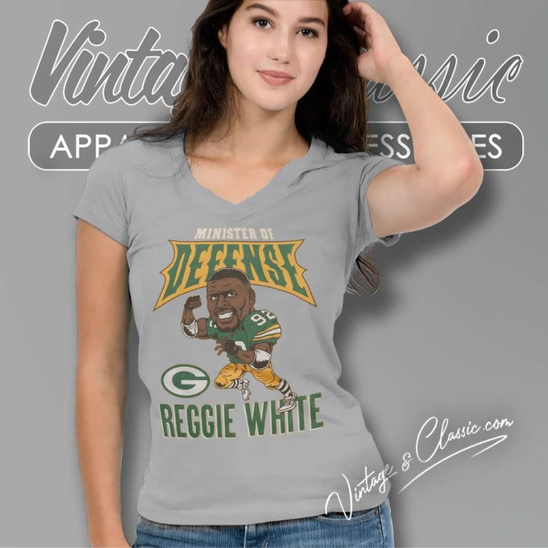 Packers Reggie White Minister Of Defense V Neck TShirt Packers Reggie White Minister Of Defense V Neck TShirt