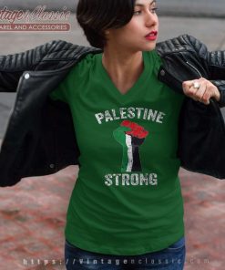 Palestine Strong Free Palestine Political V Neck TShirt