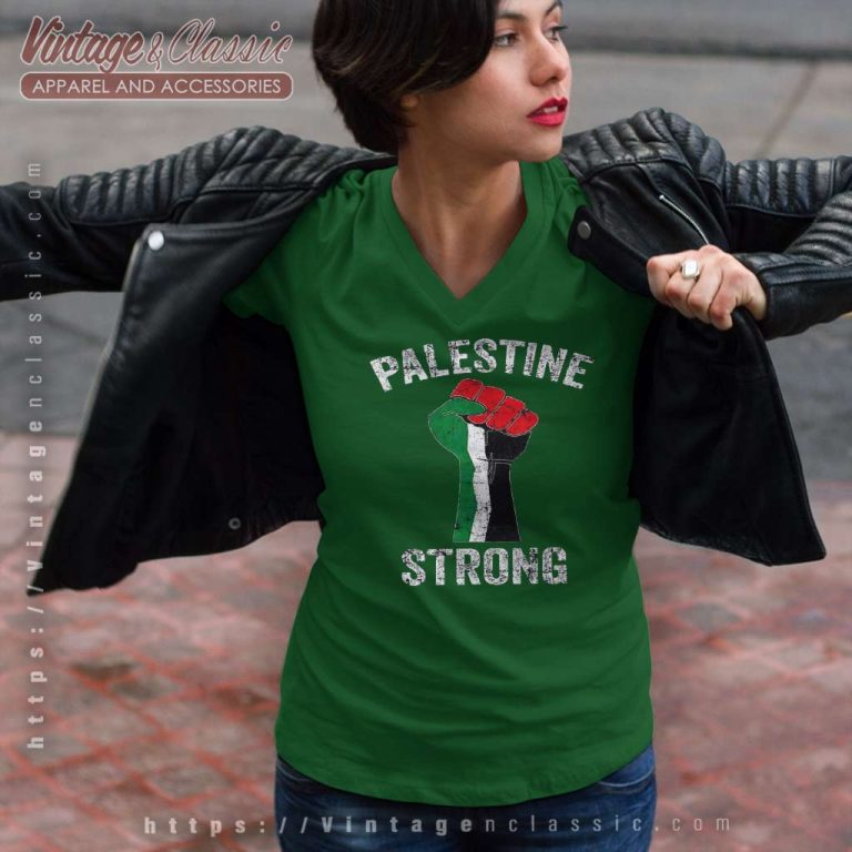 Palestine Strong Free Palestine Political V Neck TShirt Palestine Strong Free Palestine Political V Neck TShirt