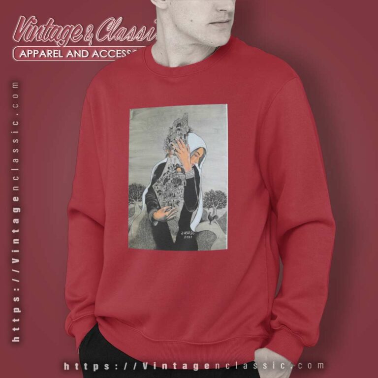 Palestinian Woman Protecting The Land Of Palestine Sweatshirt Palestinian Woman Protecting The Land Of Palestine Sweatshirt