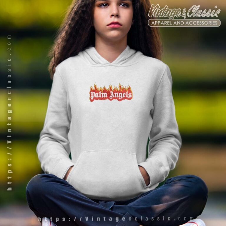 Palm Angels Shirt Dye Burning Logo Hoodie Youth Palm Angels Shirt Dye Burning Logo Hoodie Youth