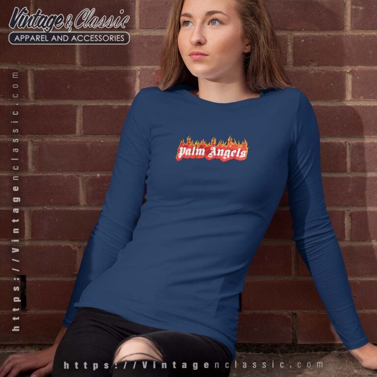 Palm Angels Shirt Dye Burning Logo Longsleeves Palm Angels Shirt Dye Burning Logo Longsleeves