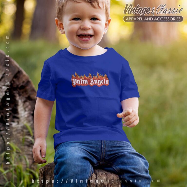 Palm Angels Shirt Dye Burning Logo Tshirt Kid Palm Angels Shirt Dye Burning Logo Tshirt Kid