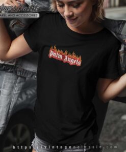 Palm Angels Shirt Dye Burning Logo Tshirt Women