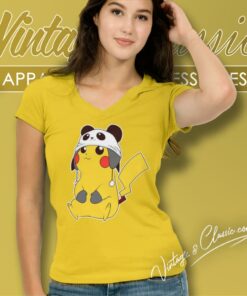 Panda Pikachu V Neck TShirt