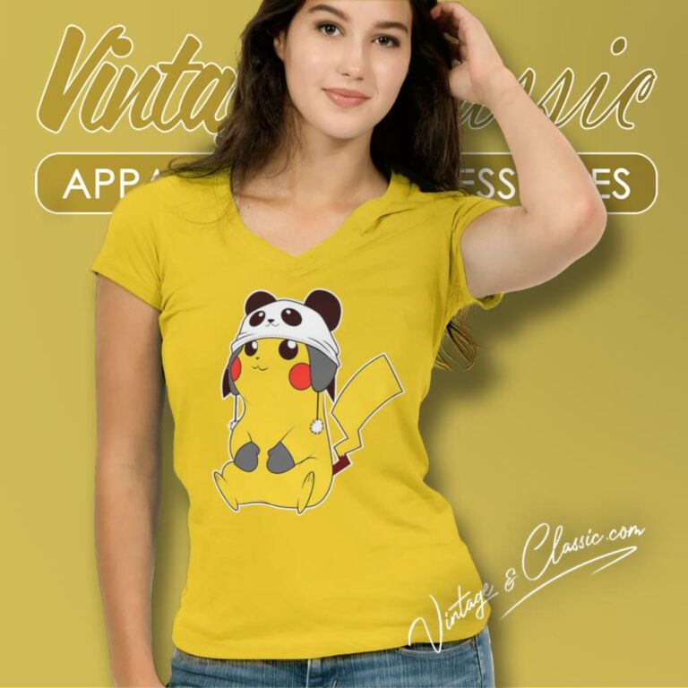 Panda Pikachu V Neck TShirt Panda Pikachu V Neck TShirt