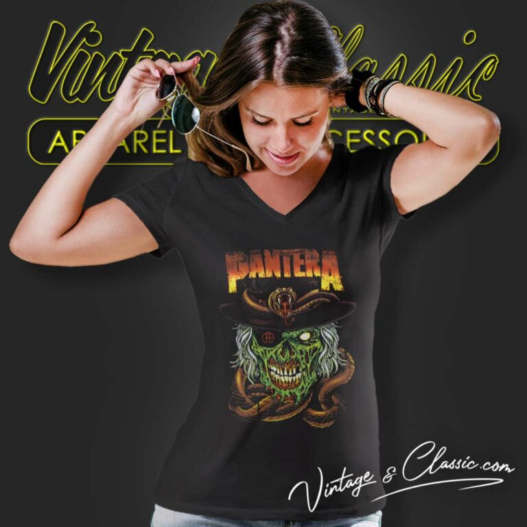 Pantera Band Zombie Cowboy V Neck TShirt Pantera Band Zombie Cowboy V Neck TShirt