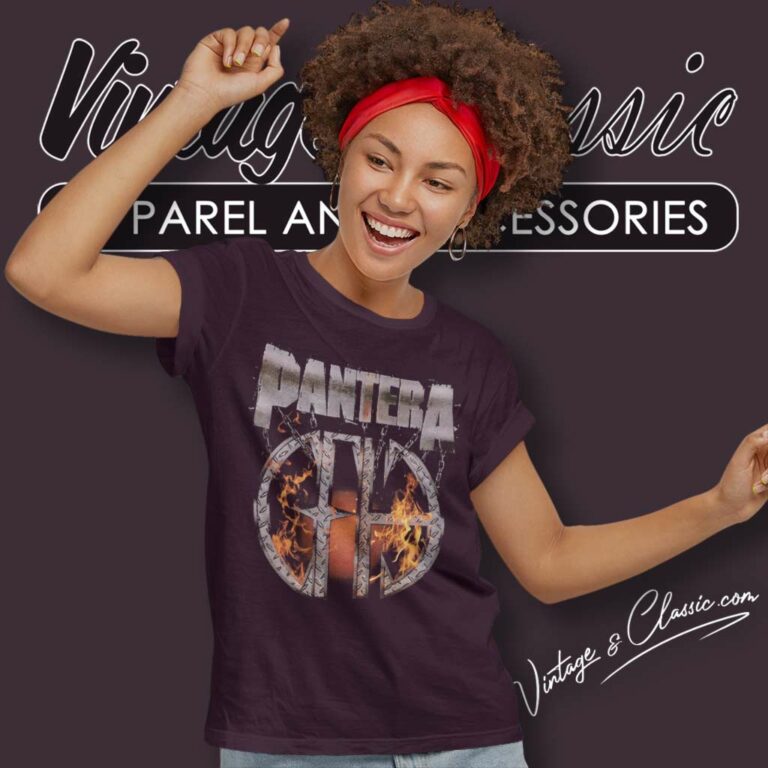 Pantera Cowboys From Hell Flames Women TShirt Pantera Cowboys From Hell Flames Women TShirt