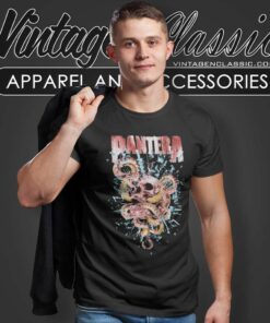 Pantera Drill Bit Skull Vs Snake T Shirt