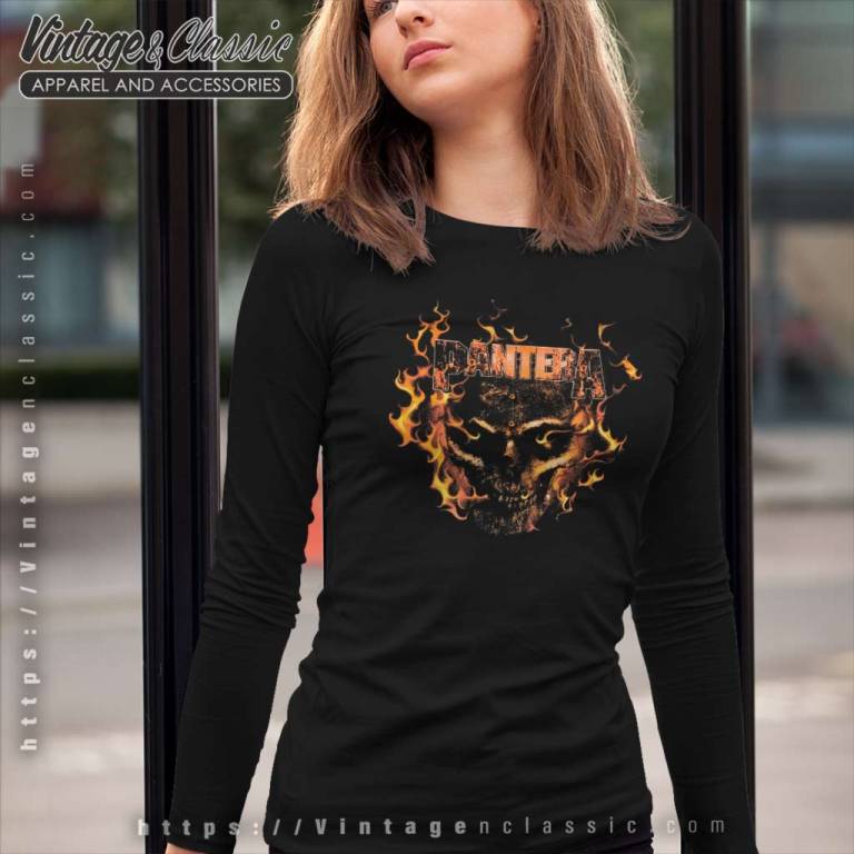 Pantera Flaming Skull Long Sleeve Tee Pantera Flaming Skull Long Sleeve Tee