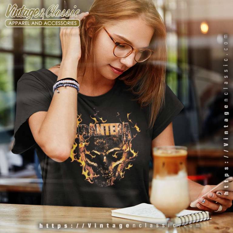 Pantera Flaming Skull Women TShirt Pantera Flaming Skull Women TShirt