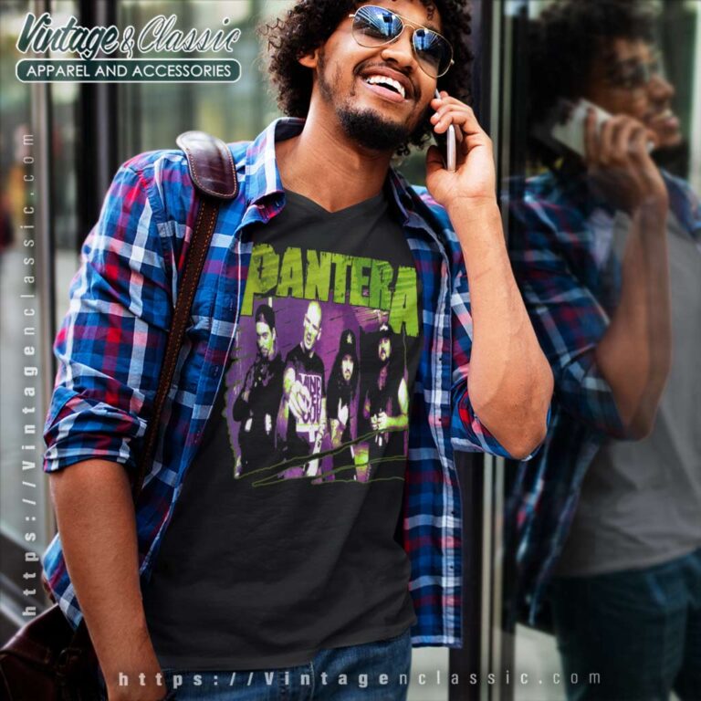 Pantera Group Sketch V Neck TShirt Pantera Group Sketch V Neck TShirt