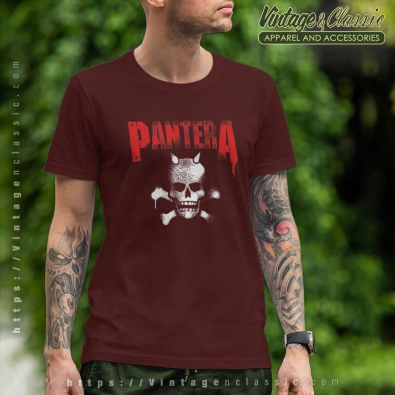 Pantera Horned Skull Stencil T Shirt Pantera Horned Skull Stencil T Shirt