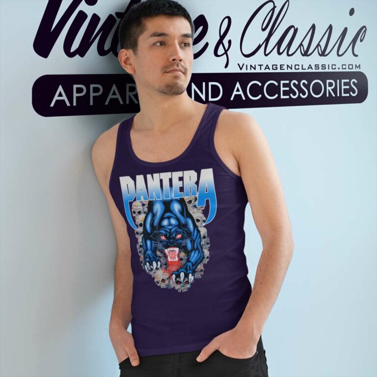 Pantera Panther And Skulls Tank Top Racerback Pantera Panther And Skulls Tank Top Racerback