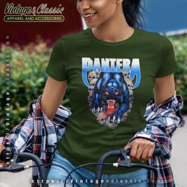Pantera Panther And Skulls Women TShirt Pantera Panther And Skulls Women TShirt