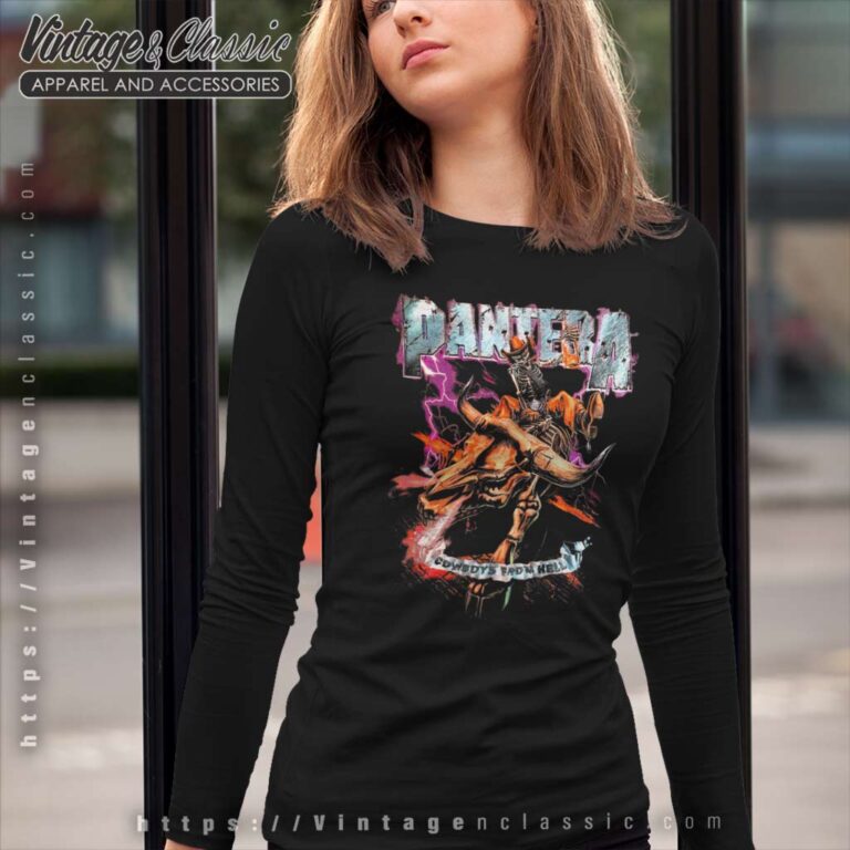 Pantera Shirt Album Cowboys From Hell Riding Skeleton Long Sleeve Tee Pantera Shirt Album Cowboys From Hell Riding Skeleton Long Sleeve Tee