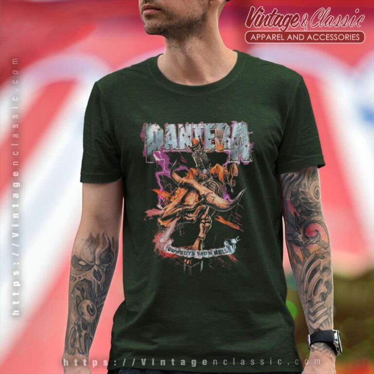 Pantera Shirt Album Cowboys From Hell Riding Skeleton T Shirt Pantera Shirt Album Cowboys From Hell Riding Skeleton T Shirt